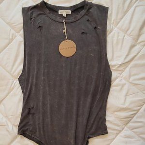 Honey Punch Sleeveless Bodysuit (Grey) Size M (B1)